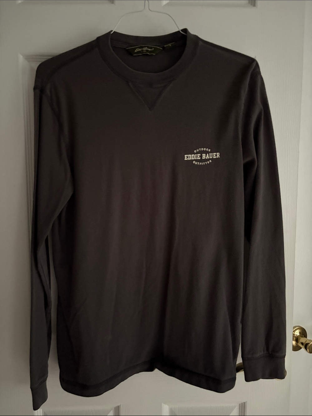 Eddie Bauer Charcoal Gray Long-Sleeve Crewneck Shirt